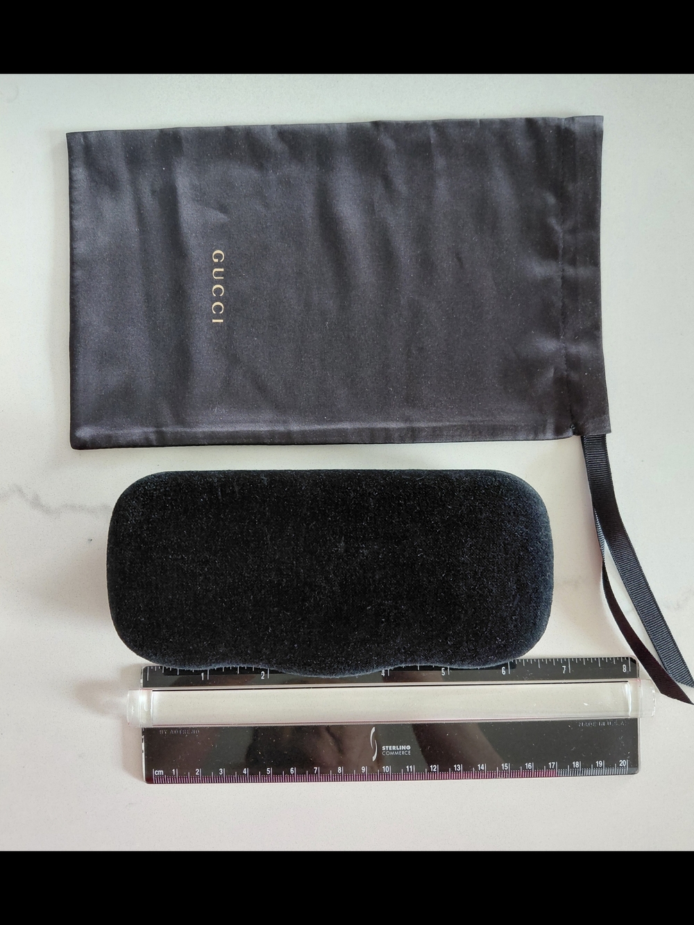 Gucci Black Velvet Sunglass Case with Branded Dust Pouch